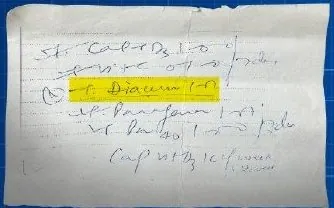 A handwritten prescription with one line highlighted