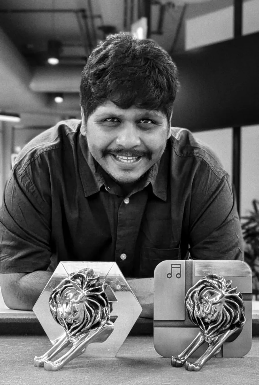 Rahul D Cruz with his two Cannes Lions